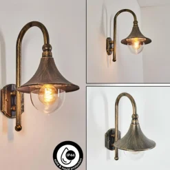 Luminaires Rustiques-hofstein Applique extérieure Elgin Noir doré, 1 lumière