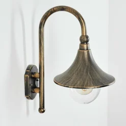 Luminaires Rustiques-hofstein Applique extérieure Elgin Noir doré, 1 lumière