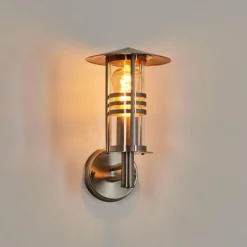 hofstein Applique extérieure Forli Acier inoxydable, Transparent, 1 lumière