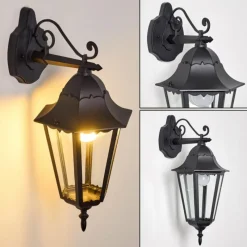 Luminaires Rustiques-hofstein Applique extérieure Hongkong Noir, 1 lumière