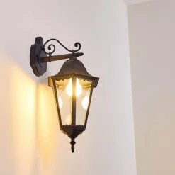 Luminaires Rustiques-hofstein Applique extérieure Hongkong Noir, 1 lumière