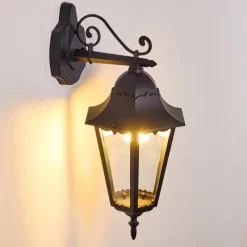 Luminaires Rustiques-hofstein Applique extérieure Hongkong Noir, 1 lumière