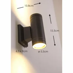 Luminaires Globo Lighting Applique extérieure LED Globo Noir, 2 lumières