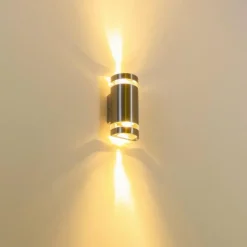 hofstein Applique extérieure Maturin Acier inoxydable, 2 lumières