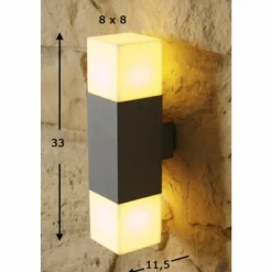 Luminaires Trio applique extérieure Trio HUDSON Acier inoxydable, 2 lumières