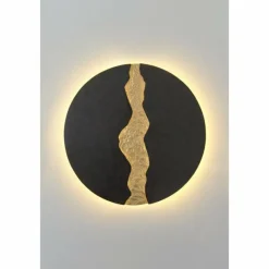 Lampes Dorées-Luminaires Holländer Applique Holländer LAVA LED Brun, Or, Noir, 1 lumière