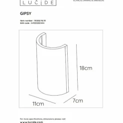 Luminaires Lucide Applique Lucide GIPSY Blanc, 1 lumière* Appliques