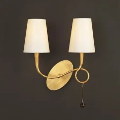 Lampes En Tissu-Luminaires Mantra Applique Mantra Paola Or, 2 lumières