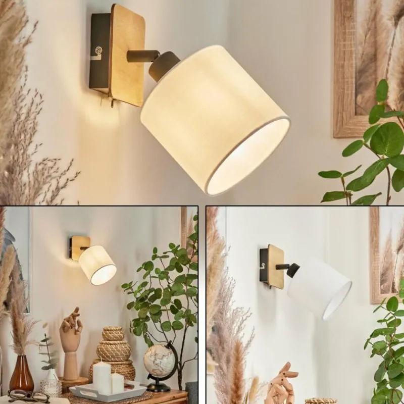Lampes En Tissu-hofstein Applique murale Alsen Bois clair, Noir, 1 lumière