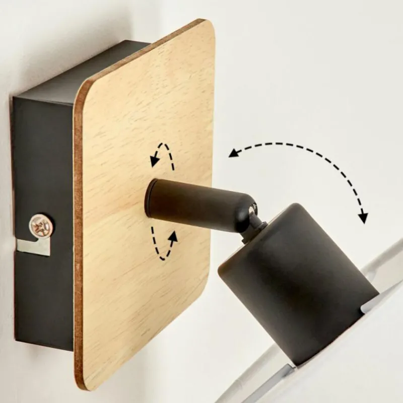 Lampes En Tissu-hofstein Applique murale Alsen Bois clair, Noir, 1 lumière