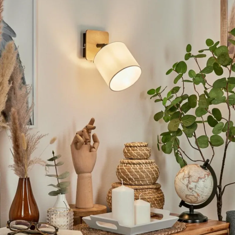 Lampes En Tissu-hofstein Applique murale Alsen Bois clair, Noir, 1 lumière