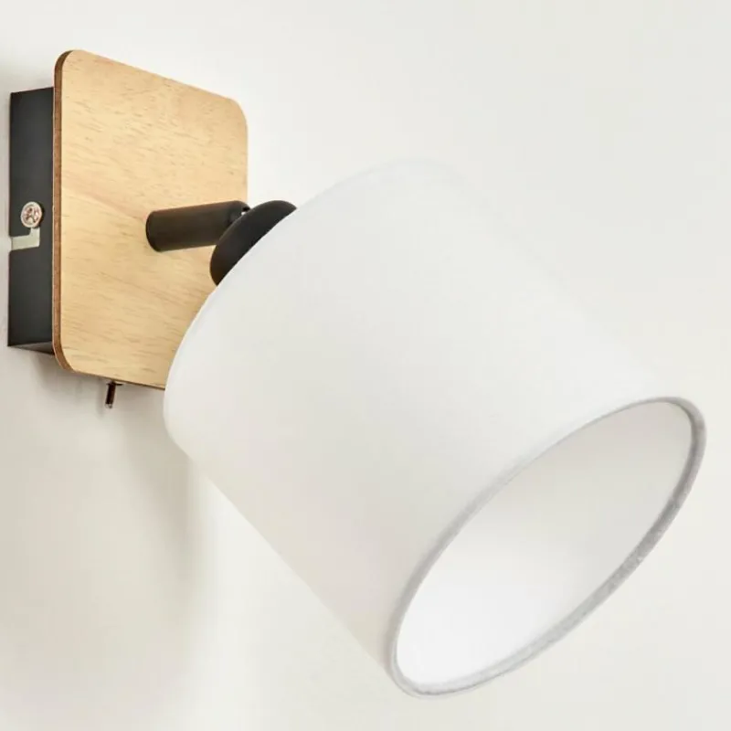 Lampes En Tissu-hofstein Applique murale Alsen Bois clair, Noir, 1 lumière