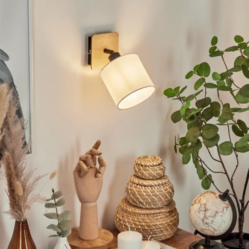 Lampes En Tissu-hofstein Applique murale Alsen Bois clair, Noir, 1 lumière