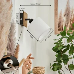 Lampes En Tissu-hofstein Applique murale Alsen Bois foncé, Noir, 1 lumière