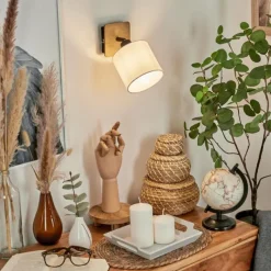 Lampes En Tissu-hofstein Applique murale Alsen Bois foncé, Noir, 1 lumière