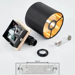 Lampes En Tissu-hofstein Applique murale Alsen Bois clair, Noir, 1 lumière