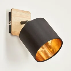 Lampes En Tissu-hofstein Applique murale Alsen Bois clair, Noir, 1 lumière