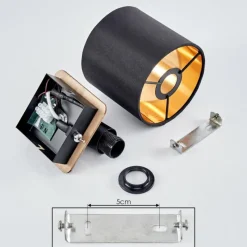 Lampes En Tissu-hofstein Applique murale Alsen Bois foncé, Noir, 1 lumière