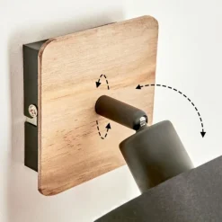 Lampes En Tissu-hofstein Applique murale Alsen Bois foncé, Noir, 1 lumière