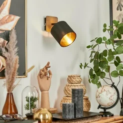 Lampes En Tissu-hofstein Applique murale Alsen Bois foncé, Noir, 1 lumière