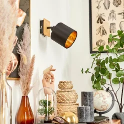 Lampes En Tissu-hofstein Applique murale Alsen Écru, Noir, 1 lumière