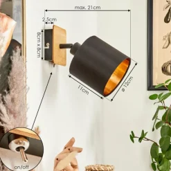 Lampes En Tissu-hofstein Applique murale Alsen Écru, Noir, 1 lumière