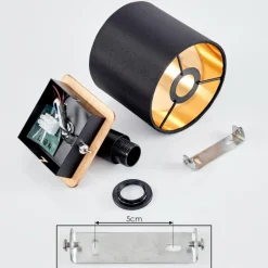 Lampes En Tissu-hofstein Applique murale Alsen Écru, Noir, 1 lumière