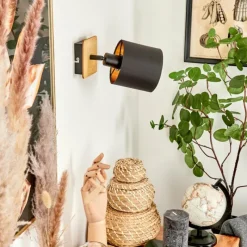 Lampes En Tissu-hofstein Applique murale Alsen Écru, Noir, 1 lumière