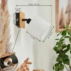 Lampes En Tissu-hofstein Applique murale Alsen Écru, Noir, 1 lumière