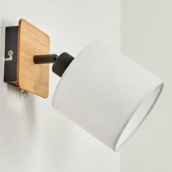 Lampes En Tissu-hofstein Applique murale Alsen Écru, Noir, 1 lumière