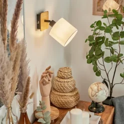 Lampes En Tissu-hofstein Applique murale Alsen Écru, Noir, 1 lumière