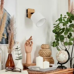 Lampes En Tissu-hofstein Applique murale Alsen Écru, Noir, 1 lumière