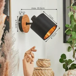 Lampes En Tissu-hofstein Applique murale Alsen Écru, Noir, 1 lumière