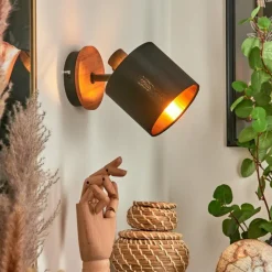 Lampes En Tissu-hofstein Applique murale Alsen Écru, Noir, 1 lumière