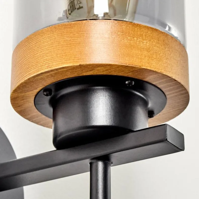 Suspension Verre Fumé-hofstein Applique murale Amignon Écru, Noir, 1 lumière