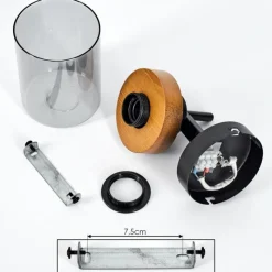 Suspension Verre Fumé-hofstein Applique murale Amignon Écru, Noir, 1 lumière