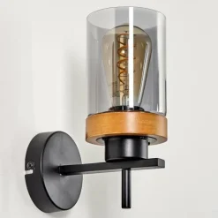 Suspension Verre Fumé-hofstein Applique murale Amignon Écru, Noir, 1 lumière