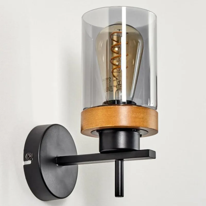 Suspension Verre Fumé-hofstein Applique murale Amignon Écru, Noir, 1 lumière