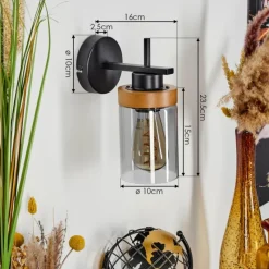 Suspension Verre Fumé-hofstein Applique murale Amignon Écru, Noir, 1 lumière