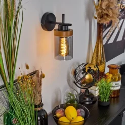 Suspension Verre Fumé-hofstein Applique murale Amignon Écru, Noir, 1 lumière