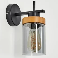 Suspension Verre Fumé-hofstein Applique murale Amignon Écru, Noir, 1 lumière