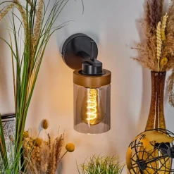 Suspension Verre Fumé-hofstein Applique murale Amignon Écru, Noir, 1 lumière