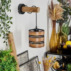 Lampes Vintages & Rétros-hofstein Applique murale Anthe Écru, Noir, 1 lumière