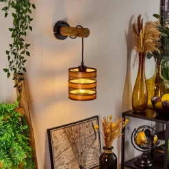 Lampes Vintages & Rétros-hofstein Applique murale Anthe Écru, Noir, 1 lumière