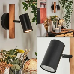 Luminaires Scandinaves-hofstein Applique murale Arbrentin Bois clair, Noir, 1 lumière