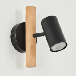 Luminaires Scandinaves-hofstein Applique murale Arbrentin Bois clair, Noir, 1 lumière