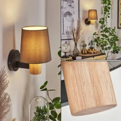 Lampes En Tissu-hofstein Applique murale Atranco Écru, Noir, 1 lumière