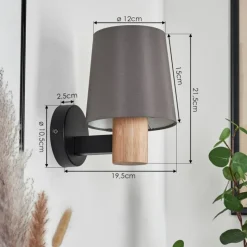 Lampes En Tissu-hofstein Applique murale Atranco Écru, Noir, 1 lumière