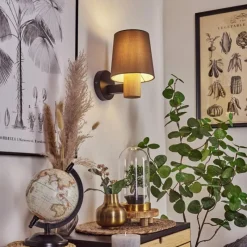 Lampes En Tissu-hofstein Applique murale Atranco Écru, Noir, 1 lumière