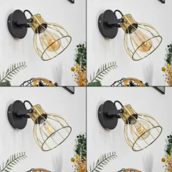 Lampes Vintages & Rétros-hofstein Applique murale Bitterroot Noir, 1 lumière